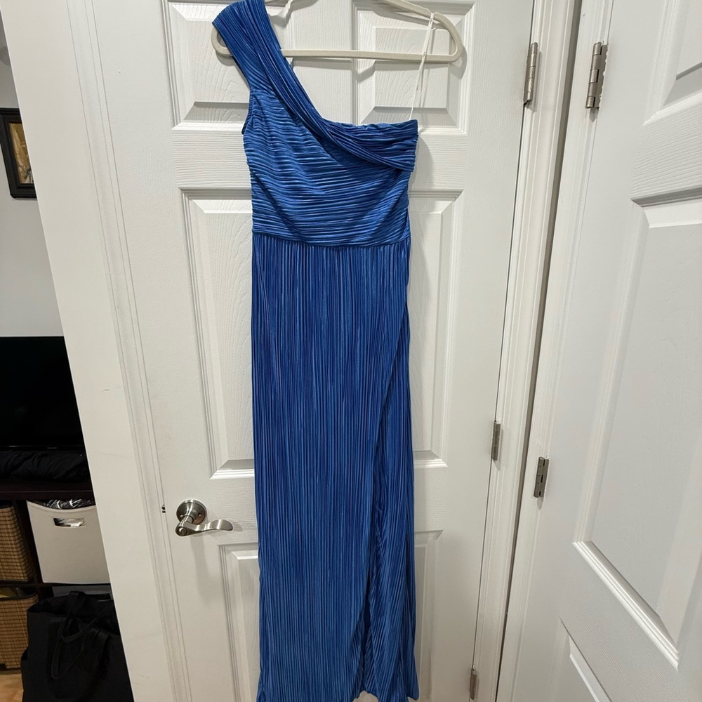 Lulu's Vibrant Blue One-Shoulder Maxi Dress